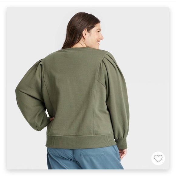 NWT Olive Green Sweatshirt - Picture 2 of 5